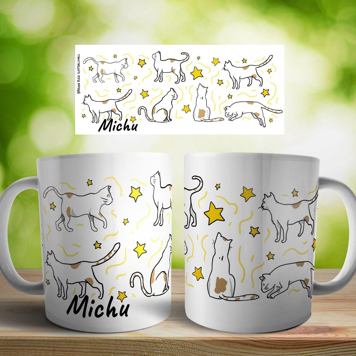 Taza de café personalizada para gatos usando foto de mascota